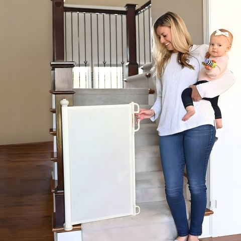 Bramka barierka roleta 180 cm ochronna zabezpieczająca na schody i drzwi - beżowa ECOTOYS ECOTOYS Bramka barierka roleta 180 cm ochronna zabezpieczająca na schody i drzwi - beżowa ECOTOYS ECOTOYS
