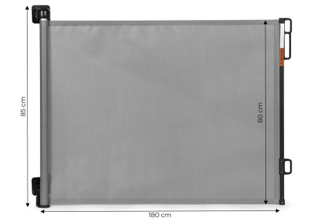 Bramka barierka roleta 180 cm ochronna zabezpieczająca na schody i drzwi - szara ECOTOYS ECOTOYS Bramka barierka roleta 180 cm ochronna zabezpieczająca na schody i drzwi - szara ECOTOYS ECOTOYS