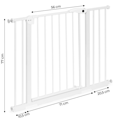 Bramka barierka zabezpieczająca 74-105 cm na schody i drzwi stal dodatkowe panele biała ECOTOYS ECOTOYS Bramka barierka zabezpieczająca 74-105 cm na schody i drzwi stal dodatkowe panele biała ECOTOYS ECOTOYS