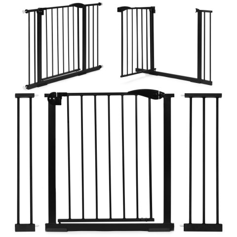 Bramka barierka zabezpieczająca 74-105 cm na schody i drzwi stal dodatkowe panele czarna ECOTOYS ECOTOYS Bramka barierka zabezpieczająca 74-105 cm na schody i drzwi stal dodatkowe panele czarna ECOTOYS ECOTOYS