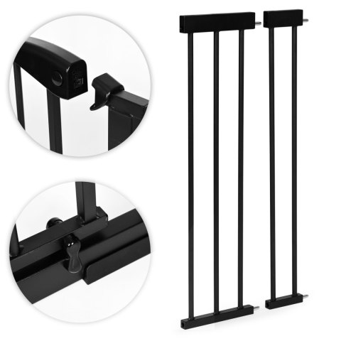 Bramka barierka zabezpieczająca 74-105 cm na schody i drzwi stal dodatkowe panele czarna ECOTOYS ECOTOYS Bramka barierka zabezpieczająca 74-105 cm na schody i drzwi stal dodatkowe panele czarna ECOTOYS ECOTOYS