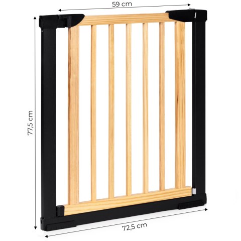 Bramka barierka zabezpieczająca 74-80 cm na schody i drzwi metal drewno ECOTOYS Bramka barierka zabezpieczająca 74-80 cm na schody i drzwi metal drewno ECOTOYS
