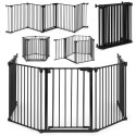 Bramka kojec barierka ochronna dla dzieci i zwierząt 5 paneli 60 cm metal czarny ECOTOYS ECOTOYS