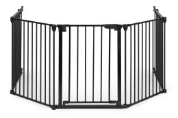 Bramka kojec barierka ochronna dla dzieci i zwierząt 5 paneli 60 cm metal czarny ECOTOYS ECOTOYS