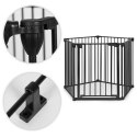 Bramka kojec barierka ochronna dla dzieci i zwierząt 5 paneli 60 cm metal czarny ECOTOYS ECOTOYS