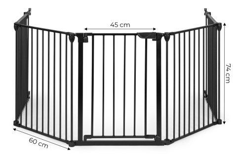 Bramka kojec barierka ochronna dla dzieci i zwierząt 5 paneli 60 cm metal czarny ECOTOYS ECOTOYS Bramka kojec barierka ochronna dla dzieci i zwierząt 5 paneli 60 cm metal czarny ECOTOYS ECOTOYS