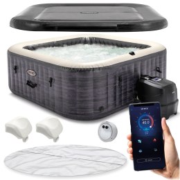 Nadmuchiwane jacuzzi kwadratowe hydromasaż 6 os. 196x71 cm akcesoria premium INTEX 28452 INTEX
