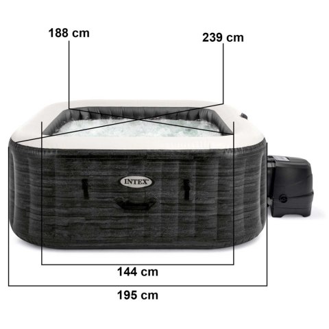 Nadmuchiwane jacuzzi kwadratowe hydromasaż 6 os. 196x71 cm akcesoria premium INTEX 28452 INTEX Nadmuchiwane jacuzzi kwadratowe hydromasaż 6 os. 196x71 cm akcesoria premium INTEX 28452 INTEX