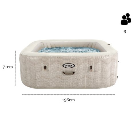 Nadmuchiwane jacuzzi kwadratowe hydromasaż 6 os. 196x71 cm akcesoria premium INTEX 28472 INTEX Nadmuchiwane jacuzzi kwadratowe hydromasaż 6 os. 196x71 cm akcesoria premium INTEX 28472 INTEX