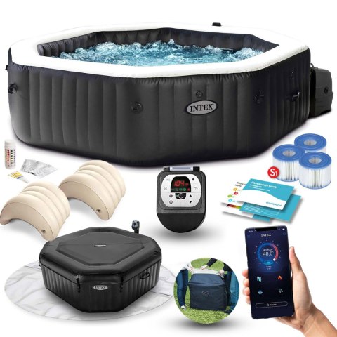 Nadmuchiwane jacuzzi ośmiokątne hydromasaż 6 os. 218x71 cm akcesoria premium INTEX 28462 INTEX Nadmuchiwane jacuzzi ośmiokątne hydromasaż 6 os. 218x71 cm akcesoria premium INTEX 28462 INTEX