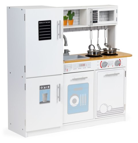 Drewniana kuchnia dla dzieci światło led + garnki ECOTOYS ECOTOYS Drewniana kuchnia dla dzieci światło led + garnki ECOTOYS ECOTOYS