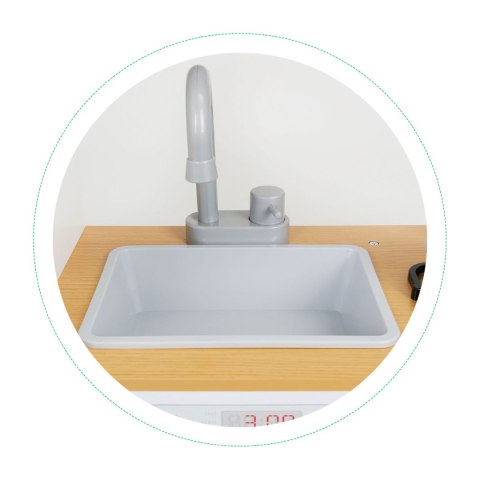 Drewniana kuchnia dla dzieci światło led + garnki ECOTOYS ECOTOYS Drewniana kuchnia dla dzieci światło led + garnki ECOTOYS ECOTOYS