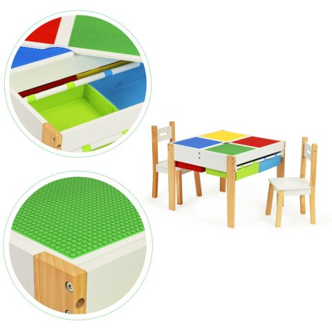 Drewniane meble dla dzieci zestaw stół + 2 krzesła ECOTOYS ECOTOYS Drewniane meble dla dzieci zestaw stół + 2 krzesła ECOTOYS ECOTOYS