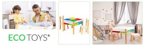 Drewniane meble dla dzieci zestaw stół + 2 krzesła ECOTOYS ECOTOYS Drewniane meble dla dzieci zestaw stół + 2 krzesła ECOTOYS ECOTOYS