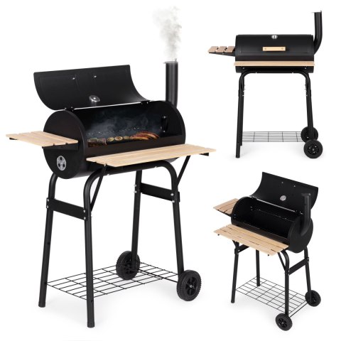 Duży grill ogrodowy z termometrem komin 3 półki koła MultiGarden MultiGarden Duży grill ogrodowy z termometrem komin 3 półki koła MultiGarden MultiGarden