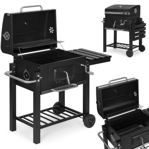 Grill węglowy duży ogrodowy z pokrywą termometr półki koła dmuchawa gratis MEBELKI24