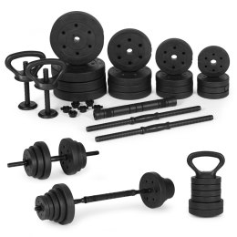 Hantle regulowane 2x20 kg sztanga zestaw 40 kg gryf kettlebell MULTISTORE