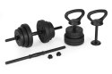 Hantle regulowane 2x20 kg sztanga zestaw 40 kg gryf kettlebell MULTISTORE