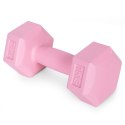 Hantle sześciokątne zestaw 2x1 kg ciężarki do ćwiczeń obciążniki fitness różowe ModernHome ModernHome