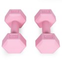 Hantle sześciokątne zestaw 2x1 kg ciężarki do ćwiczeń obciążniki fitness różowe ModernHome ModernHome