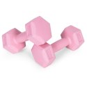 Hantle sześciokątne zestaw 2x1 kg ciężarki do ćwiczeń obciążniki fitness różowe ModernHome ModernHome