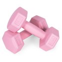 Hantle sześciokątne zestaw 2x1 kg ciężarki do ćwiczeń obciążniki fitness różowe ModernHome ModernHome