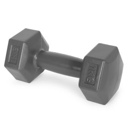 Hantle sześciokątne zestaw 2x1 kg ciężarki do ćwiczeń obciążniki fitness szare ModernHome ModernHome