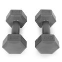 Hantle sześciokątne zestaw 2x1 kg ciężarki do ćwiczeń obciążniki fitness szare ModernHome ModernHome