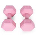 Hantle sześciokątne zestaw 2x2 kg ciężarki do ćwiczeń obciążniki fitness różowe ModernHome ModernHome