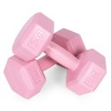 Hantle sześciokątne zestaw 2x2 kg ciężarki do ćwiczeń obciążniki fitness różowe ModernHome ModernHome