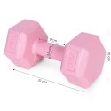 Hantle sześciokątne zestaw 2x2 kg ciężarki do ćwiczeń obciążniki fitness różowe ModernHome ModernHome