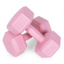 Hantle sześciokątne zestaw 2x3 kg ciężarki do ćwiczeń obciążniki fitness różowe ModernHome ModernHome