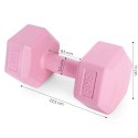 Hantle sześciokątne zestaw 2x3 kg ciężarki do ćwiczeń obciążniki fitness różowe ModernHome ModernHome
