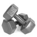 Hantle sześciokątne zestaw 2x3 kg ciężarki do ćwiczeń obciążniki fitness szare ModernHome ModernHome