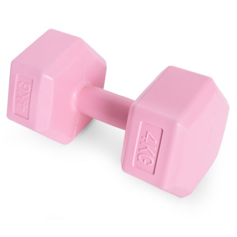 Hantle sześciokątne zestaw 2x4 kg ciężarki do ćwiczeń obciążniki fitness różowe ModernHome ModernHome Hantle sześciokątne zestaw 2x4 kg ciężarki do ćwiczeń obciążniki fitness różowe ModernHome ModernHome