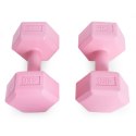 Hantle sześciokątne zestaw 2x4 kg ciężarki do ćwiczeń obciążniki fitness różowe ModernHome ModernHome