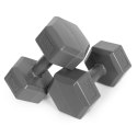 Hantle sześciokątne zestaw 2x4 kg ciężarki do ćwiczeń obciążniki fitness szare ModernHome ModernHome