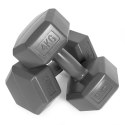 Hantle sześciokątne zestaw 2x4 kg ciężarki do ćwiczeń obciążniki fitness szare ModernHome ModernHome