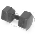 Hantle sześciokątne zestaw 2x4 kg ciężarki do ćwiczeń obciążniki fitness szare ModernHome ModernHome
