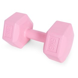 Hantle sześciokątne zestaw 2x5 kg ciężarki do ćwiczeń obciążniki fitness różowe ModernHome ModernHome