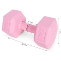 Hantle sześciokątne zestaw 2x5 kg ciężarki do ćwiczeń obciążniki fitness różowe ModernHome ModernHome