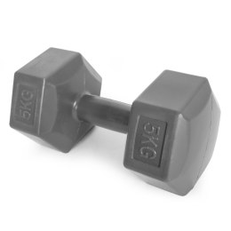 Hantle sześciokątne zestaw 2x5 kg ciężarki do ćwiczeń obciążniki fitness szare ModernHome ModernHome