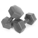 Hantle sześciokątne zestaw 2x5 kg ciężarki do ćwiczeń obciążniki fitness szare ModernHome ModernHome