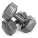 Hantle sześciokątne zestaw 2x5 kg ciężarki do ćwiczeń obciążniki fitness szare ModernHome ModernHome