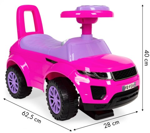 Jeździk dla dzieci autko odpychacz auto dźwięki różowy MULTISTORE Jeździk dla dzieci autko odpychacz auto dźwięki różowy MULTISTORE