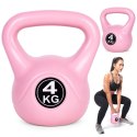 Kettlebell kettle 4 kg do ćwiczeń hantla kula odważnik obciążenie ciężar fitness różowy ModernHome ModernHome