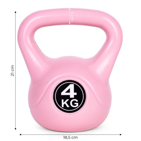 Kettlebell kettle 4 kg do ćwiczeń hantla kula odważnik obciążenie ciężar fitness różowy ModernHome ModernHome Kettlebell kettle 4 kg do ćwiczeń hantla kula odważnik obciążenie ciężar fitness różowy ModernHome ModernHome