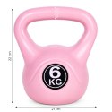 Kettlebell kettle 6 kg do ćwiczeń hantla kula odważnik obciążenie ciężar fitness różowy ModernHome ModernHome