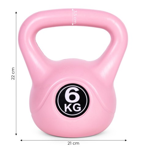 Kettlebell kettle 6 kg do ćwiczeń hantla kula odważnik obciążenie ciężar fitness różowy ModernHome ModernHome Kettlebell kettle 6 kg do ćwiczeń hantla kula odważnik obciążenie ciężar fitness różowy ModernHome ModernHome