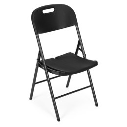 Komplet 2 krzeseł składanych zestaw cateringowy metal HDPE czarne ModernHome ModernHome